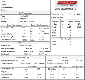 Bolt Tensioning Chart